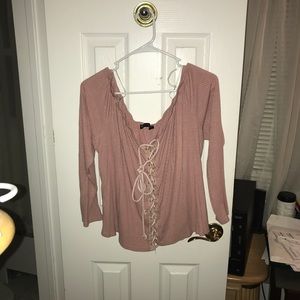 lace up off the shoulder top